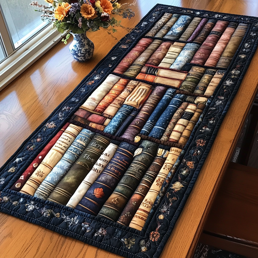 Stylish Bookshelf Quilted Table Runner NCU0DK7406