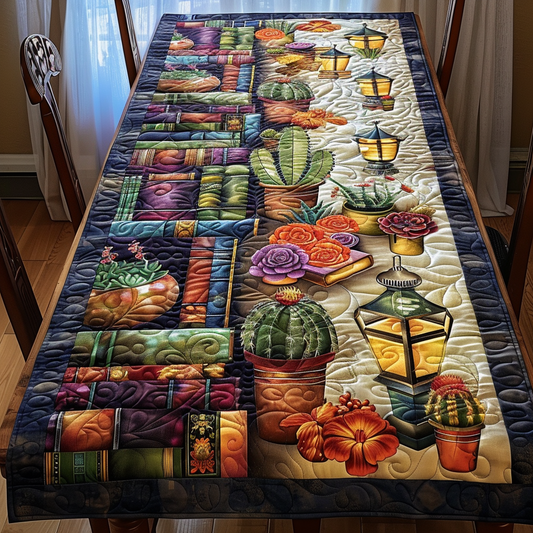 Succulent Stories Quilted Table Runner NCU0TH544