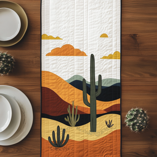 Succulent Charm Quilted Table Runner NCU0DK4502