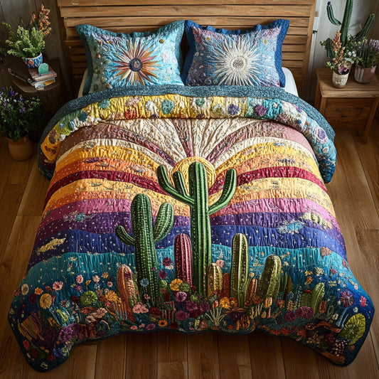 Succulent Escape 3-Piece Quilted Bedding Set NCU0PT3441