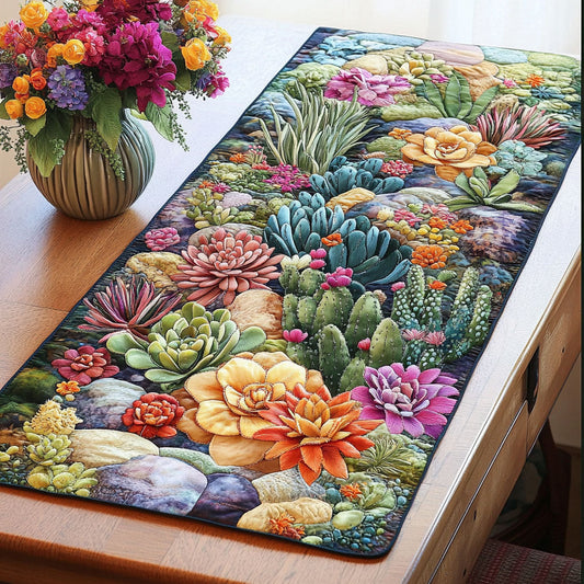 Succulent Garden Quilted Table Runner NCU0NT3932
