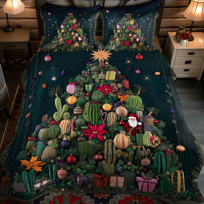 Succulent Haven 3-Piece Quilted Bedding Set NCU0PT2574
