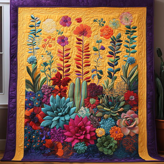Succulent Serenity Quilted Blanket NCU0DV2993