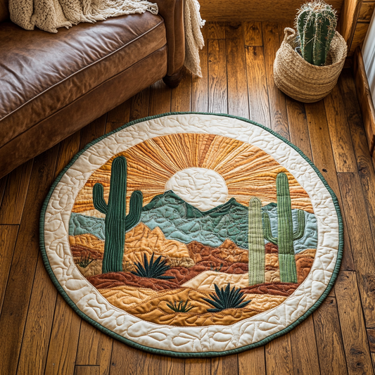 Succulent Serenity Quilted Round Mat NCU0DK5156
