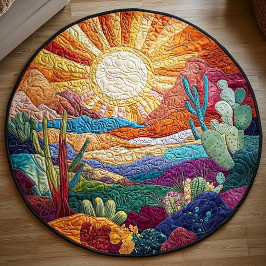 Succulent Serenity Quilted Round Mat NCU0DV3780