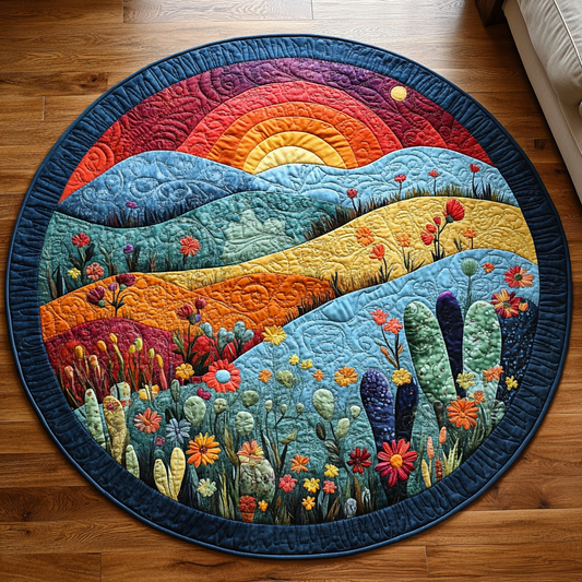 Succulent Serenity Quilted Round Mat NCU0DV4108