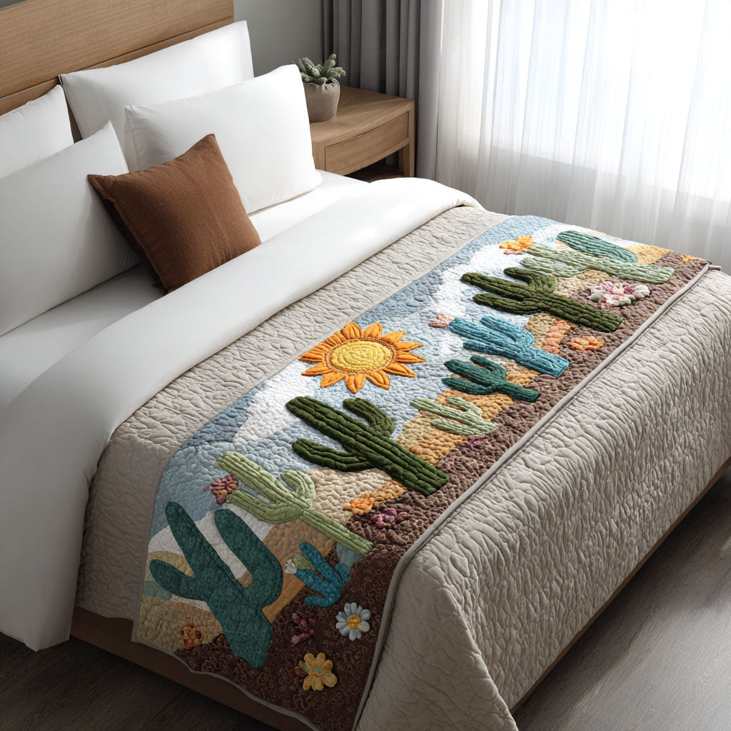 Succulent Sunrise Quilted Bed Runner NCU0PT8606