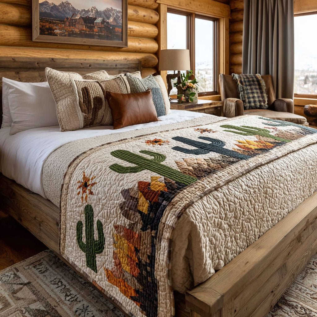 Cactus Quilted Bed Runner NCU0VT224