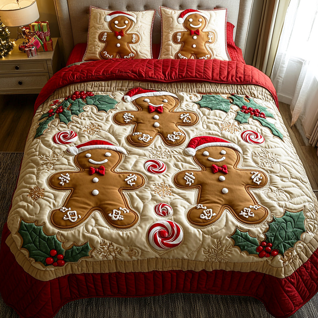 Sugar Cottage Holiday 3-Piece Quilted Bedding Set NCU0TD1931