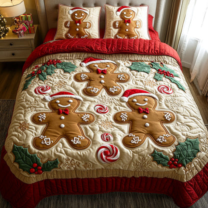 Sugar Cottage Holiday 3-Piece Quilted Bedding Set NCU0TD1931