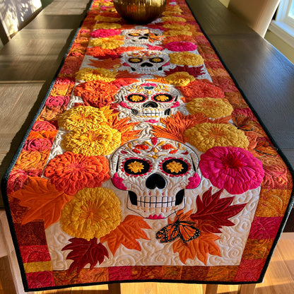 Sugar Skull Harvest Quilted Table Runner NCU0PT12028