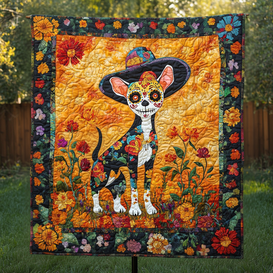 Sugar Skull Pup Quilted Blanket NCU0PT8542