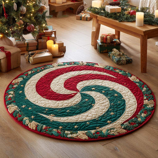 Sugarplum Spiral Quilted Round Mat NCU0XD530