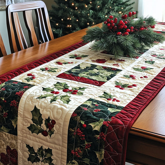 Sugarplum Winter Delight Quilted Table Runner NCU0PT1646