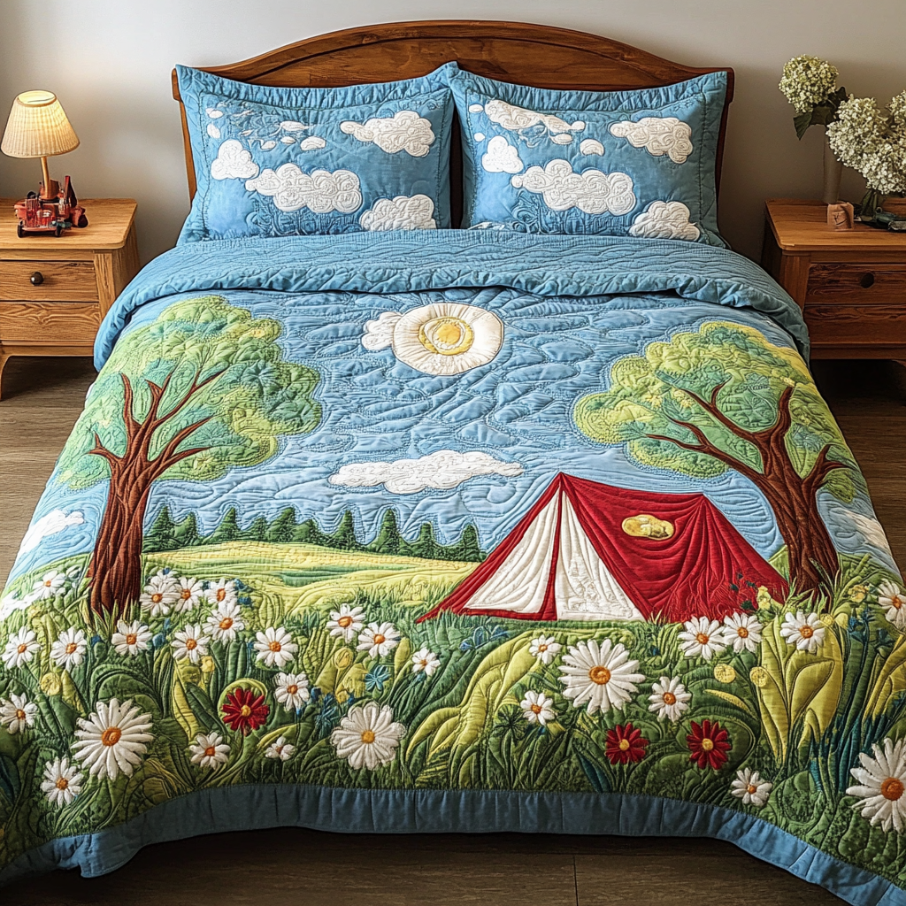 Summer Bliss 3-Piece Quilted Bedding Set NCU0VH4043