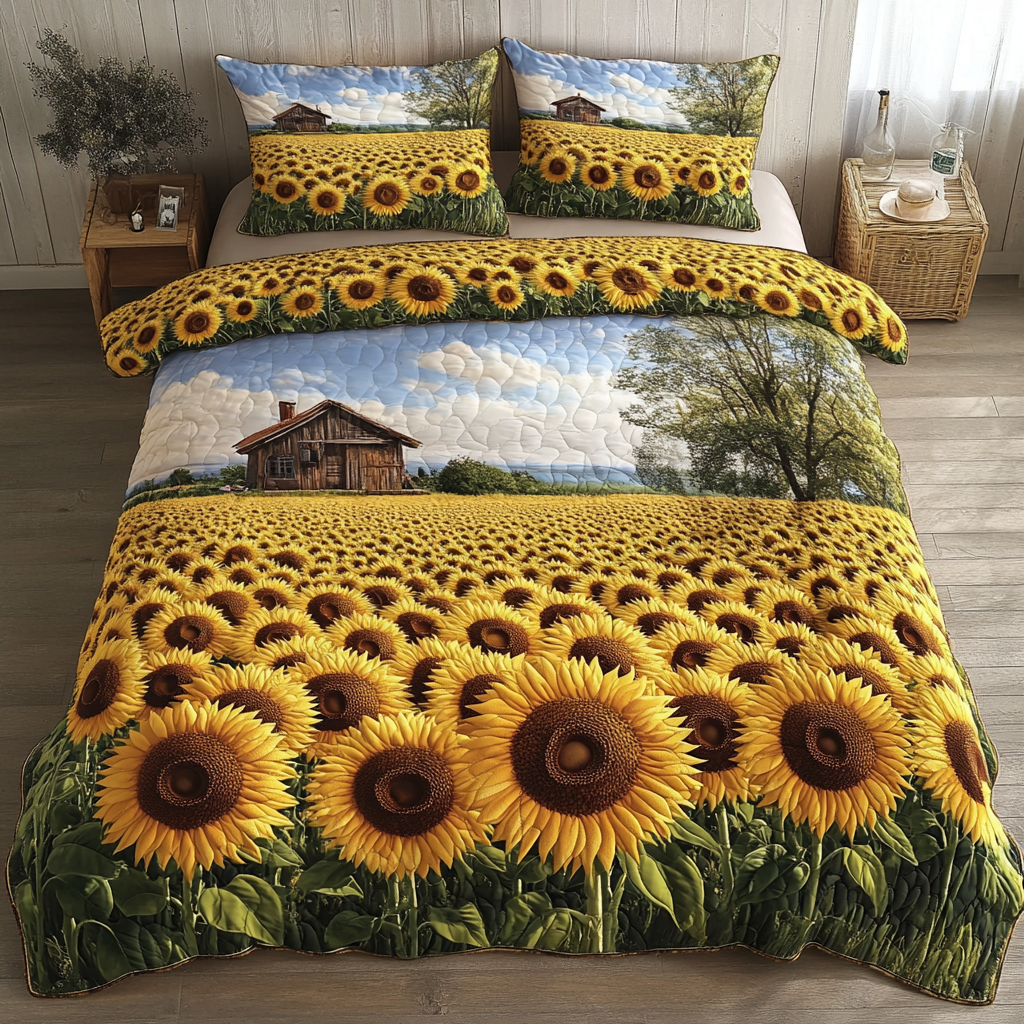 Summer Bloom 3-Piece Quilted Bedding Set NCU0DK6222