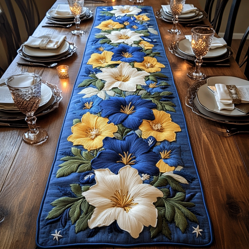 Summer Blooms Quilted Table Runner NCU0VH4477