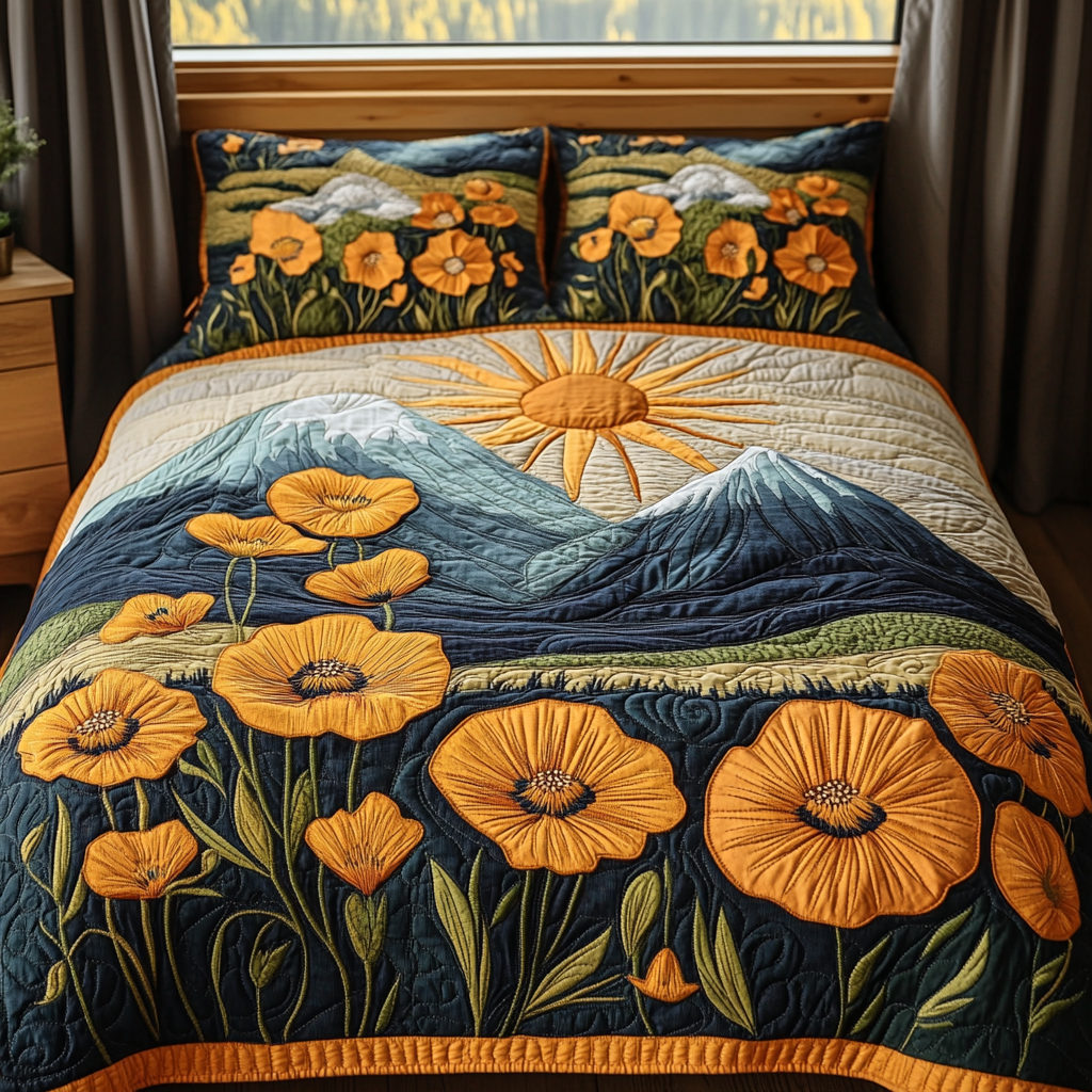 Summer Burst 3-Piece Quilted Bedding Set NCU0DV4922