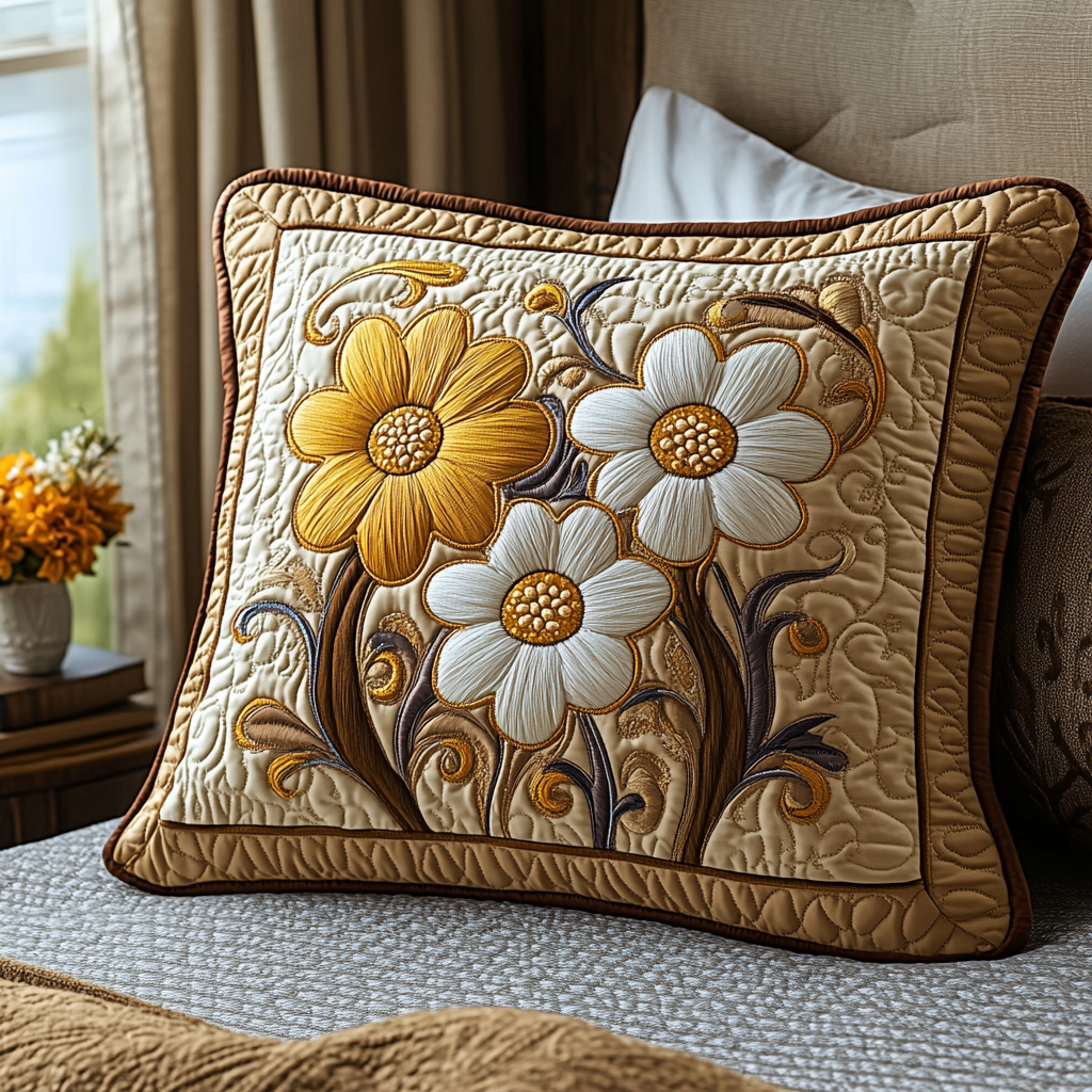 Summer Daisy Quilted Pillow Case NCU0DV4792