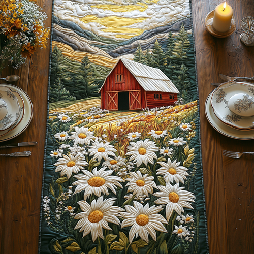 Summer Daisy Quilted Table Runner NCU0DV4987
