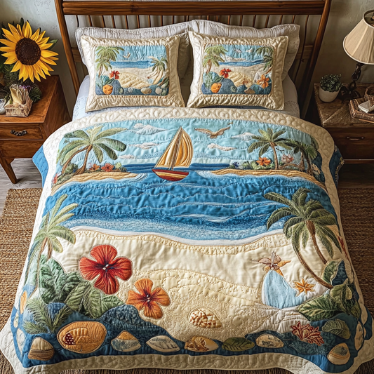Summer Glow 3-Piece Quilted Bedding Set NCU0VL1772