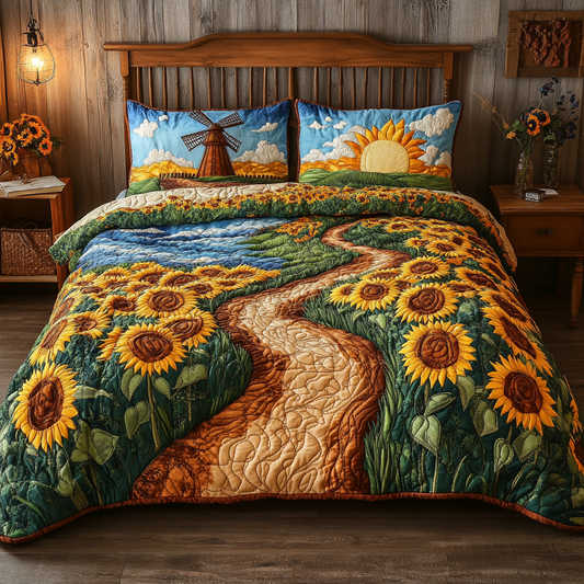 Summer Glow 3-Piece Quilted Bedding Set NCU0VL1917