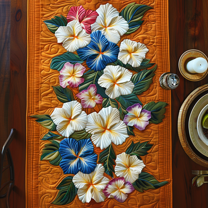 Summer Hibiscus Quilted Table Runner NCU0DV4538