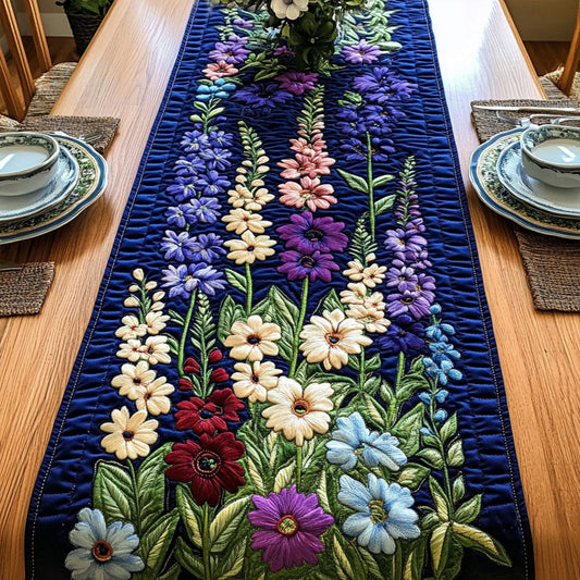 Summer Larkspur Quilted Table Runner NCU0PT6872