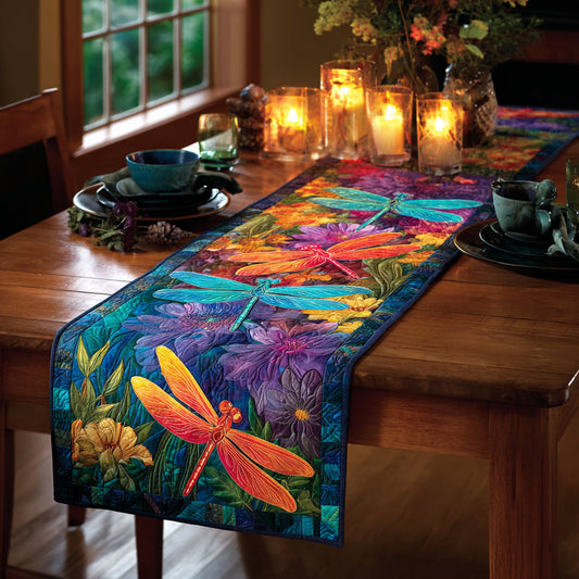Summer Sky Dragonfly Quilted Table Runner NCU0DV8719