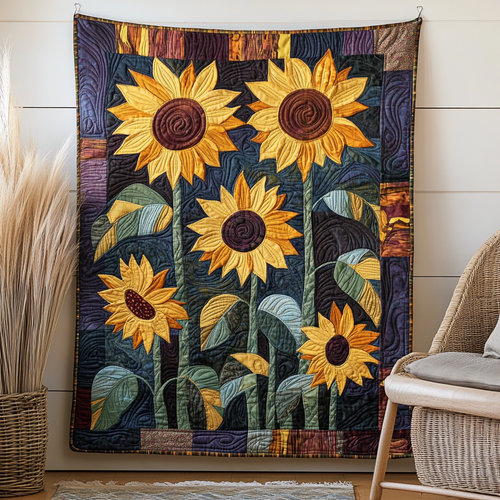 Summer Sunflowers Art Quilt Hanging NCU0TL925