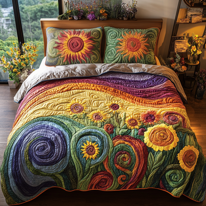 Summer Waves 3-Piece Quilted Bedding Set NCU0VH3830