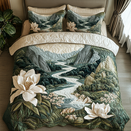 Summit Blossom 3-Piece Quilted Bedding Set NCU0VH4720
