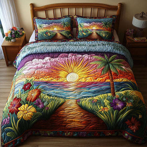 Sun-Drenched Haven 3-Piece Quilted Bedding Set NCU0PT4732