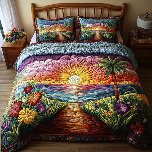 Sun-Drenched Haven 3-Piece Quilted Bedding Set NCU0PT4732