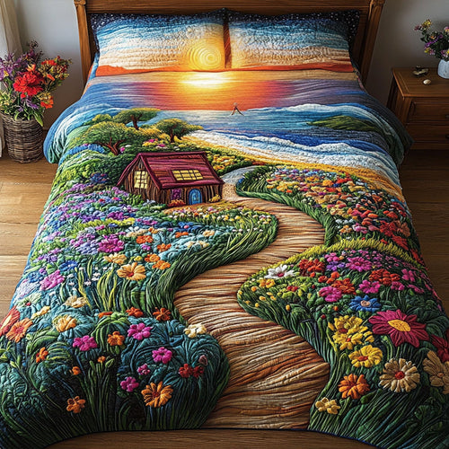 Sun-Kissed Horizon 3-Piece Quilted Bedding Set NCU0PT4291