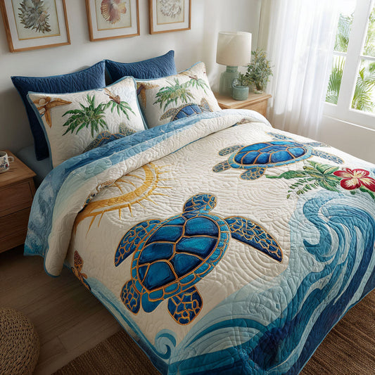 Sun-Kissed Shells 3-Piece Quilted Bedding Set NCU0PT8736