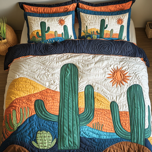Sun-Kissed Spikes 3-Piece Quilted Bedding Set NCU0DK4627