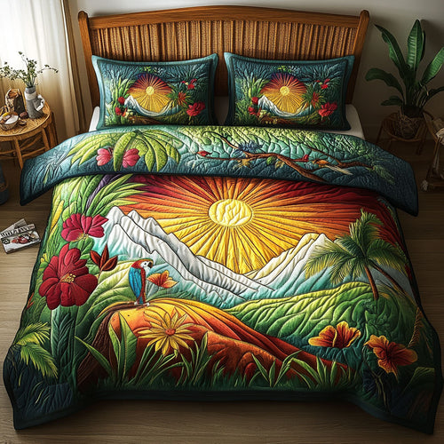 Sun-Kissed Tropics 3-Piece Quilted Bedding Set NCU0PT4733