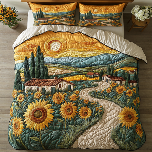 Sun Bloom 3-Piece Quilted Bedding Set NCU0VH5146