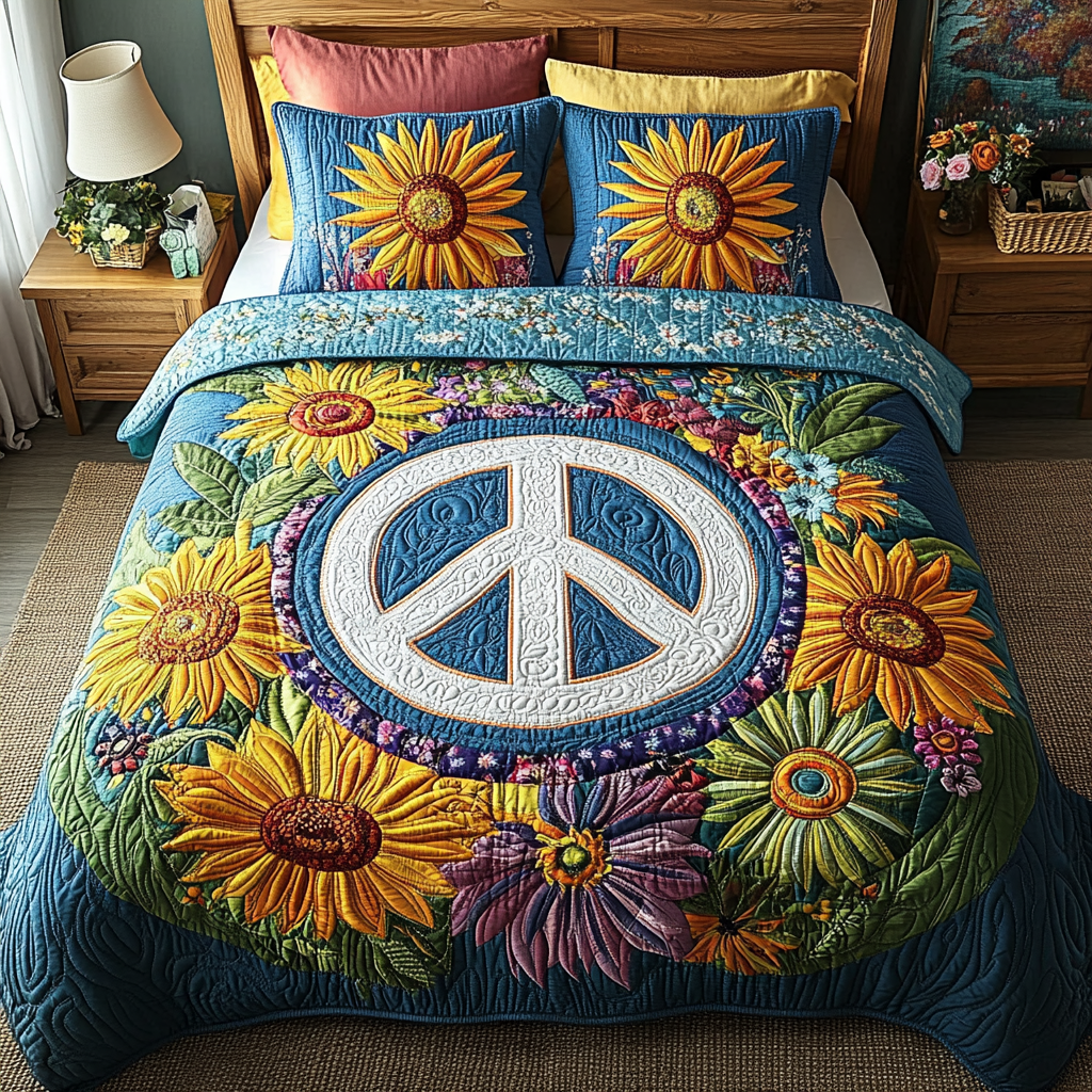 Sun Dance 3-Piece Quilted Bedding Set NCU0VL2403