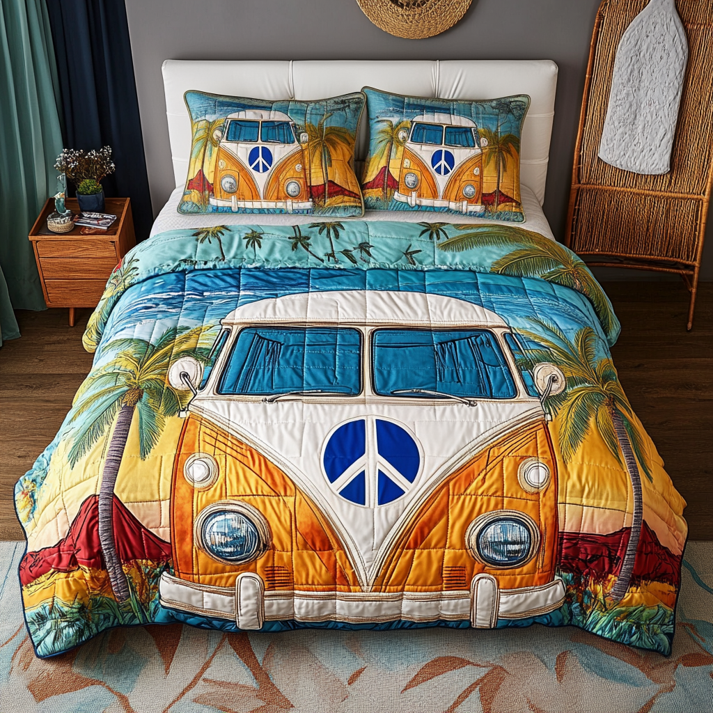 Sun Glow 3-Piece Quilted Bedding Set NCU0VL2343