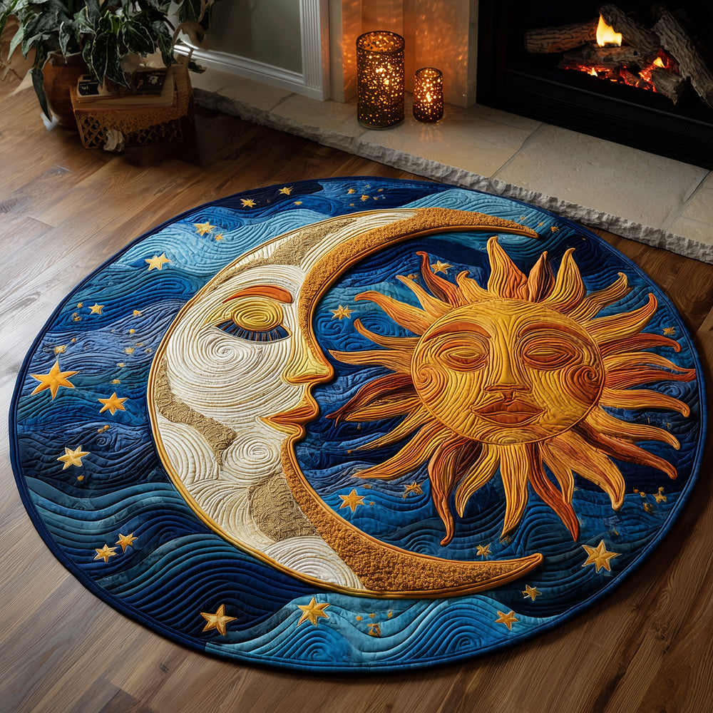 Sun Moon Harmony Quilted Round Mat NCU0TH3331 – Vantique