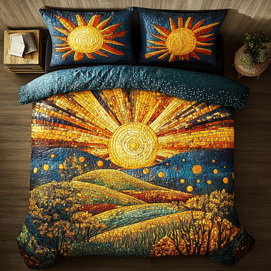 Sun Mosaic Bliss 3-Piece Quilted Bedding Set NCU0VL963