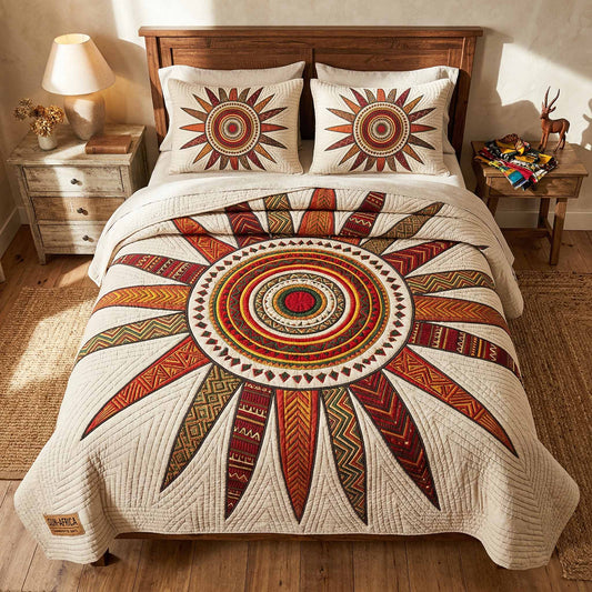 Sun Spirit 3-Piece Quilted Bedding Set NCU0XD2729