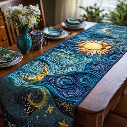 Sun and Moon Flow Quilted Table Runner NCU0PT6554