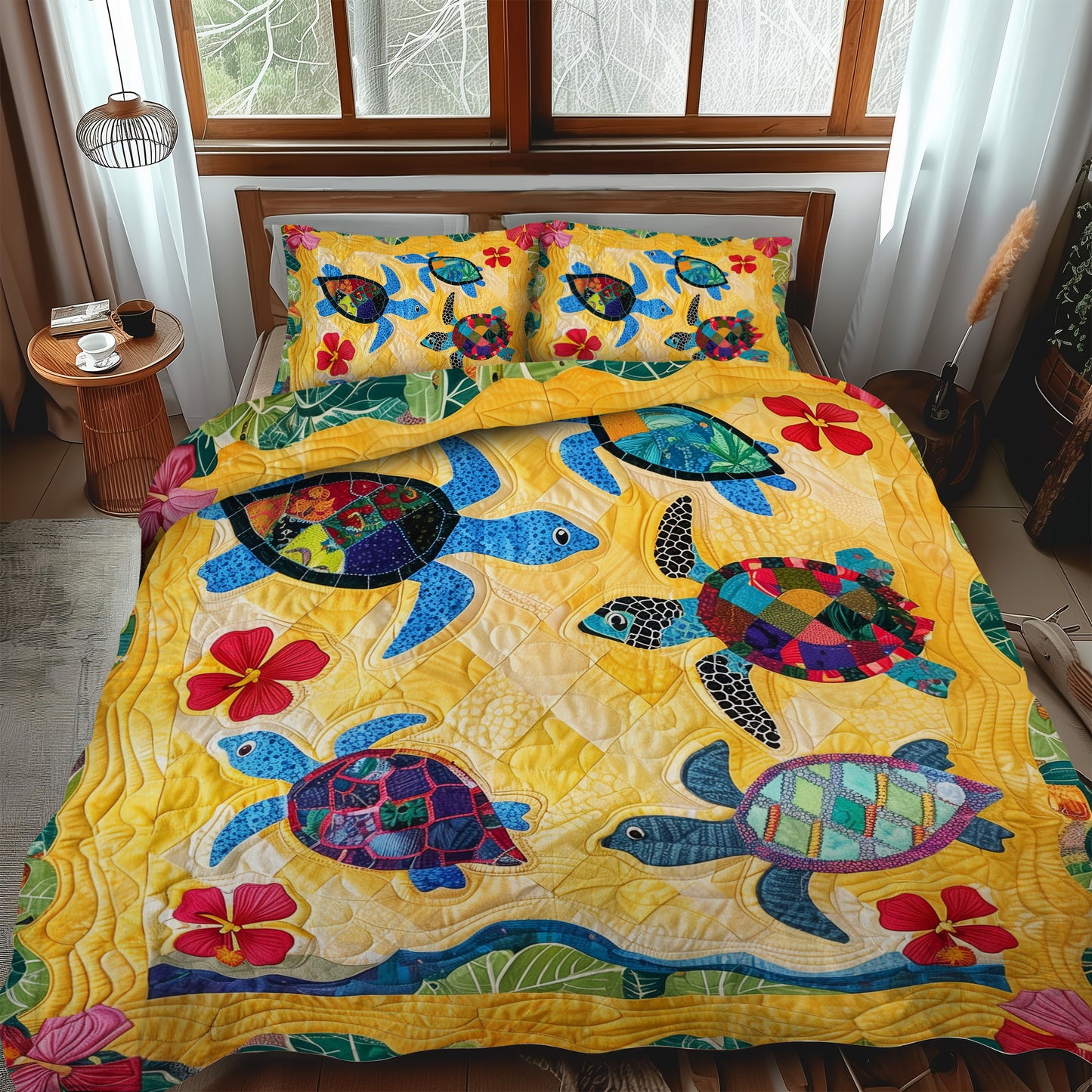 Sun and Sea 3-Piece Quilted Bedding Set  NCU0TL478