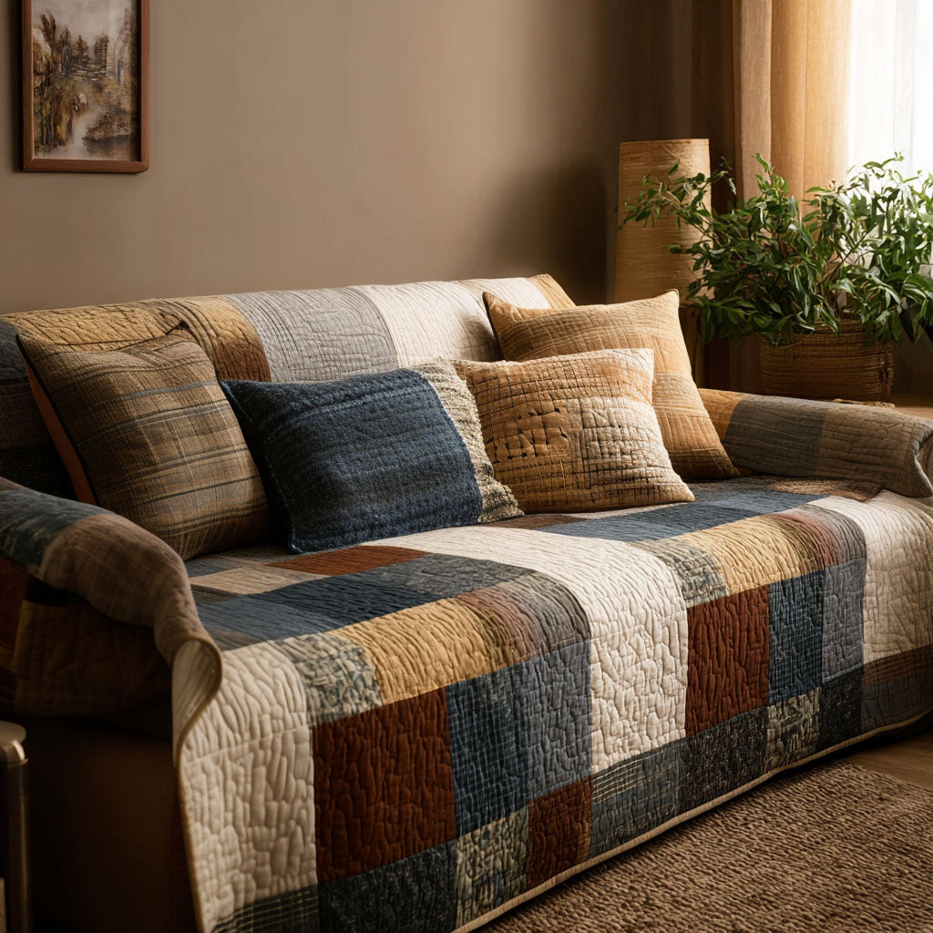 Sunbaked Patch Quilted Sofa Cover NCU0NT12117