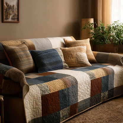 Sunbaked Patch Quilted Sofa Cover NCU0NT12117