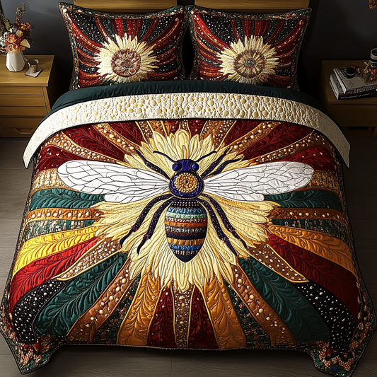 Sunbeam Honeybee 3-Piece Quilted Bedding Set NCU0VL1184