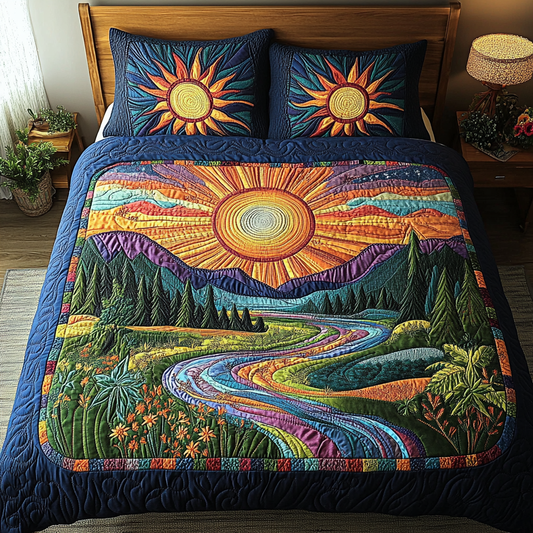 Sunbeam Serenity 3-Piece Quilted Bedding Set NCU0DK4312